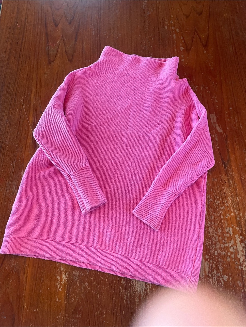 Free People Hot Pink Mock Neck Sweater